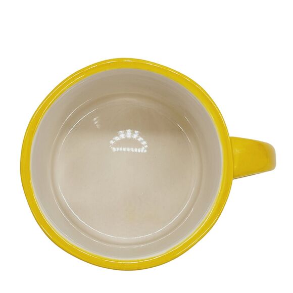 Anthropologie Monogram Coffee Mug Yellow Letter K Initial Hand Painted Tea Cup - Picture 4 of 7